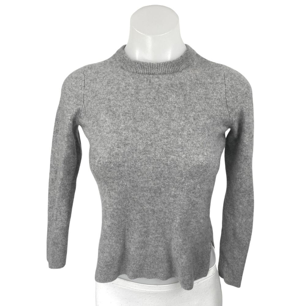Halogen Women's Gray 100% Cashmere Long Sleeve Mock Neck Sweater Top Size XS